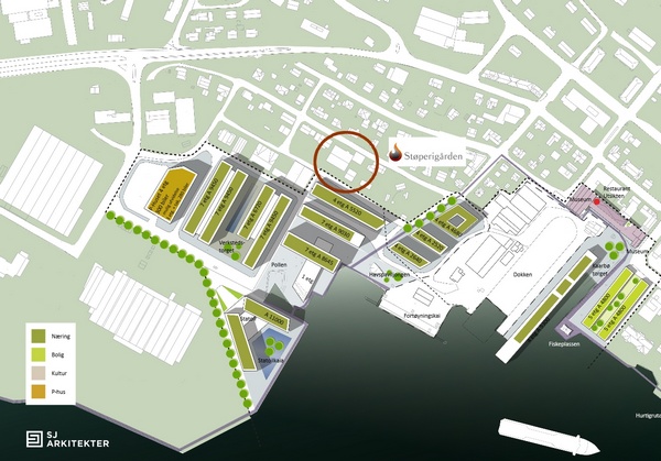 Harstad Skipsindustri sine planer i området (Illustrasjon HSI)